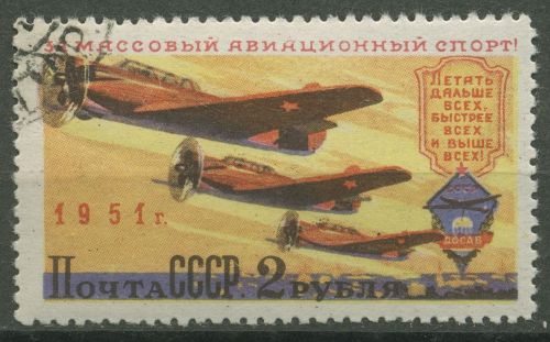 Sowjetunion 1951 Flugsport Fallschirmspringen Modellflug 1596 gestempelt