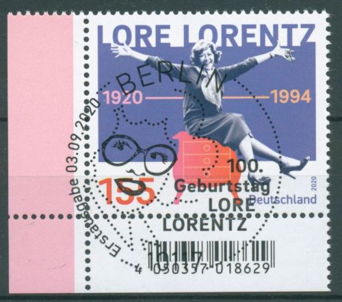 Bund 2020 Persönlichkeiten Kabarettistin Lore Lorentz 3565 gestempelt