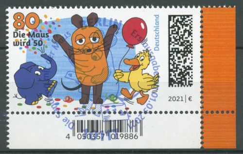 Bund 2021 Kinderfernsehen Die Sendung mit der Maus 3596 gestempelt