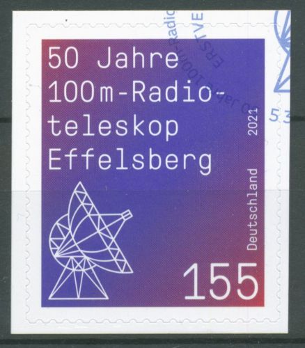 Bund 2021 Weltraumforschung Radioteleskop Effelsberg 3622 gestempelt