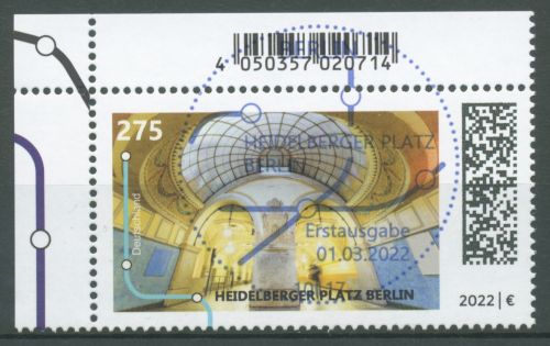 Bund 2022 U-Bahn Station Heidelberger Platz Berlin 3674 gestempelt