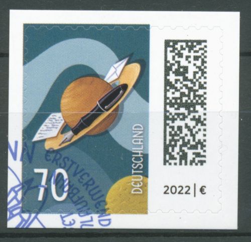 Bund 2022 Die Welt der Briefe Saturn 3678 gestempelt