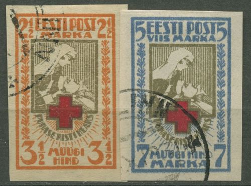 Estland 1921 Rotes Kreuz 29/30 B gestempelt