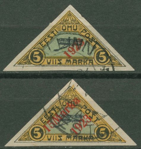 Estland 1923 Flugpostmarken mit Aufdruck 41/42 gestempelt