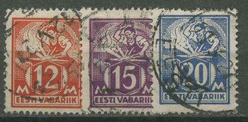 Estland 1925 Freimarken Handwerker 57/59 gestempelt