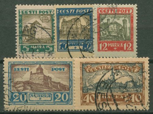 Estland 1927 Wohlfahrt Stadtansichten 63/67 gestempelt