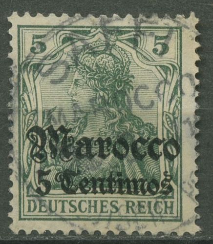 Deutsche Post in Marokko 1906 Germania mit Aufdruck 35 gestempelt