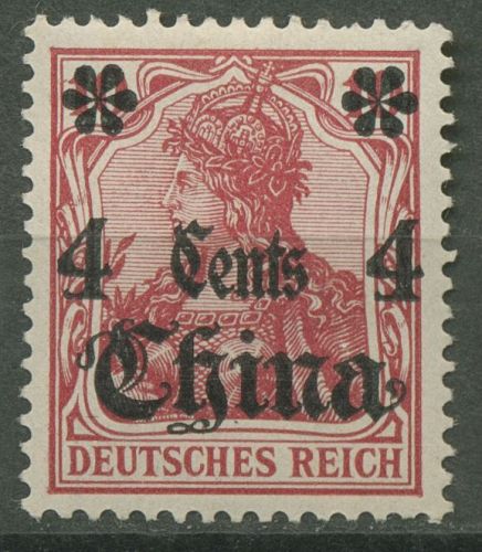 Deutsche Post in China 1905 Germania mit Aufdruck 30 mit Falz