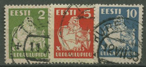 Estland 1933 Sängerfest 99/101 gestempelt