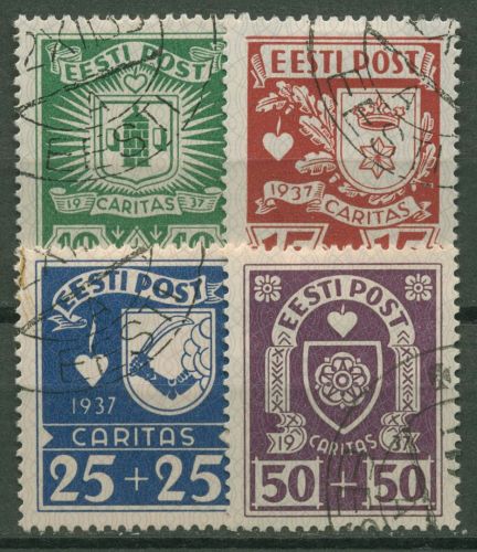 Estland 1937 Gemeinschaftshilfe Stadtwappen 127/30 gestempelt