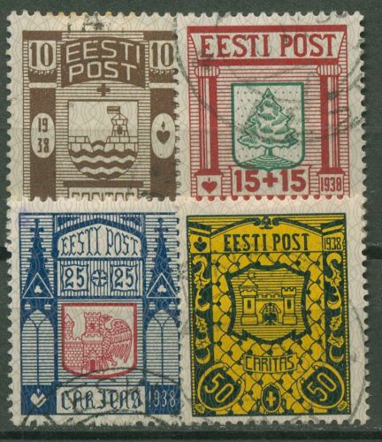 Estland 1938 Gemeinschaftshilfe Stadtwappen 131/34 gestempelt