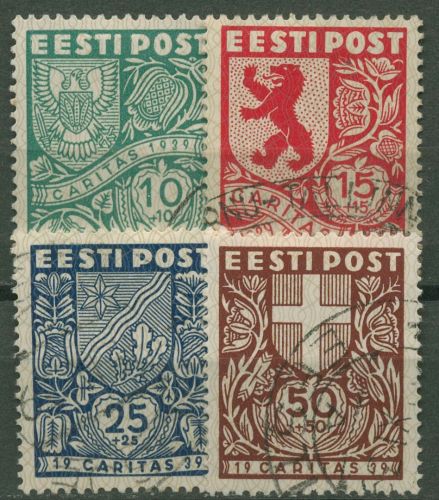 Estland 1938 Gemeinschaftshilfe, Wappen 142/45 gestempelt
