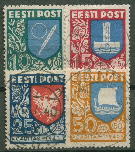Estland 1940 Gemeinschaftshilfe, Wappen 152/55 gestempelt