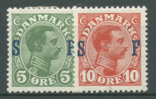 Dänemark 1917 Militärpostmarken König mit Aufdruck S F, M 1/2 mit Falz