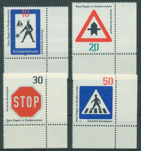 Bund 1971 Regeln im Straßenverkehr 665/68 Ecke 4 postfrisch (E919)
