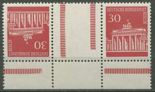 Berlin Zusammendrucke 1966 Brandenburger Tor KZ 3a.3 UR dgz. postfrisch