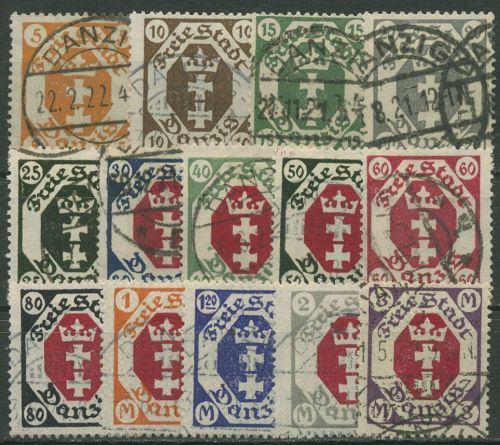 Danzig 1921 Freimarken Kleines Staatswappen 73/86 gestempelt, Massenentwertung