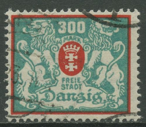 Danzig 1923 Freimarke: Großes Staatswappen 130 gestempelt, Massenentwertung
