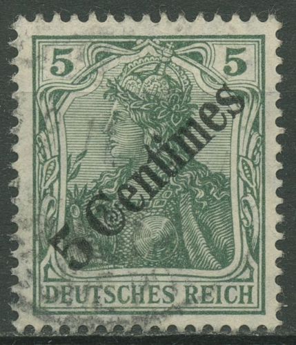 Deutsche Post in der Türkei 1908 Germania mit Aufdruck 48 b gestempelt
