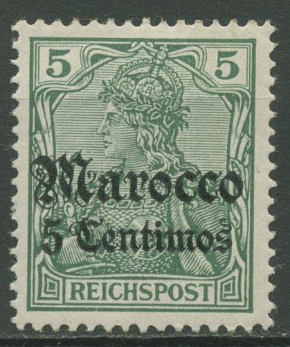 Deutsche Post in Marokko 1905 Germania mit Aufdruck 20 mit Falz