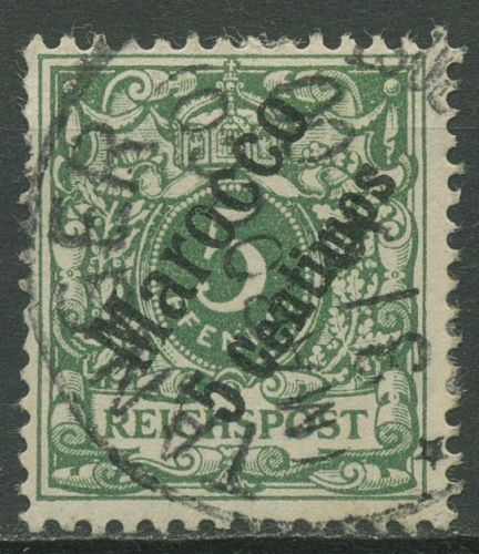 Deutsche Post in Marokko 1899 mit steilem Aufdruck 2 gestempelt