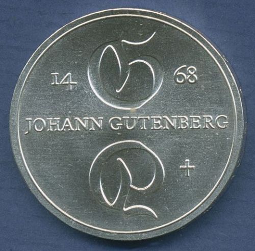 DDR 10 Mark 1968 Johann Gutenberg, J 1523 vz/st (m3980)