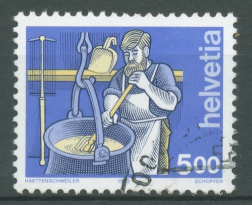 Schweiz 1993 Berufe Käser 1510 y gestempelt