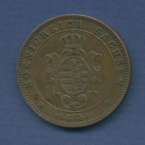Sachsen 5 Pfennige 1862 B, König Johann, J 123, vz (m6654)