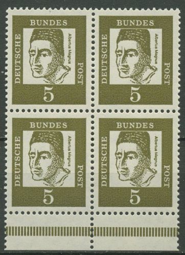 Bund 1961 Bedeutende Deutsche, 4er-Block aus MHB 347 yb P UR postfrisch