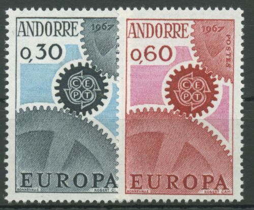 Andorra (frz.) 1967 Europa CEPT Zahnräder 199/00 postfrisch