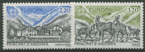 Andorra (frz.) 1986 Europa CEPT Natur-u. Umweltschutz Gämse 369/70 postfrisch