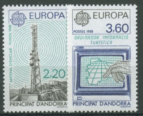 Andorra (frz.) 1988 Europa CEPT Kommunikationsmittel 390/91 postfrisch