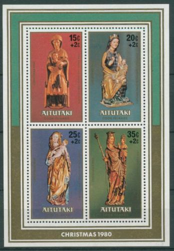 Aitutaki 1980 Weihnachten Madonnenfiguren Block 31 postfrisch (C27783)
