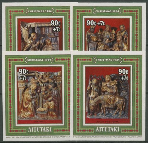 Aitutaki 1984 Weihnachten Altarbilder Block 51/54 postfrisch (C60515)