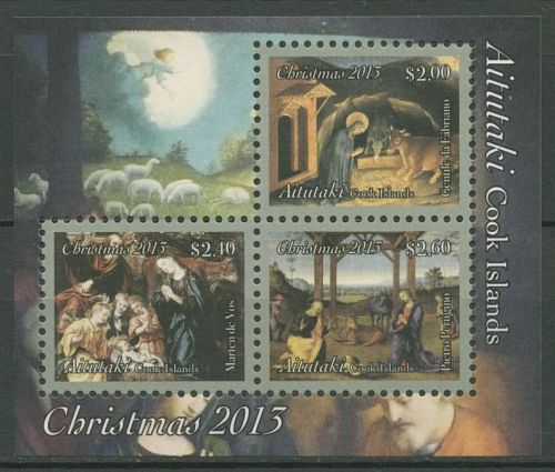 Aitutaki 2013 Weihnachten Gemälde Block 96 postfrisch (C41140)