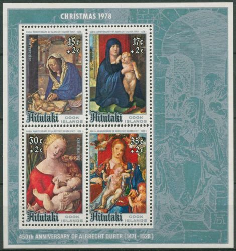 Aitutaki 1978 Weihnachten Gemälde Albrecht Dürer Block 24 postfrisch (C60502)