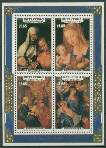 Aitutaki 1986 Weihnachten Gemälde Albrecht Dürer Block 66 postfrisch (C41146)
