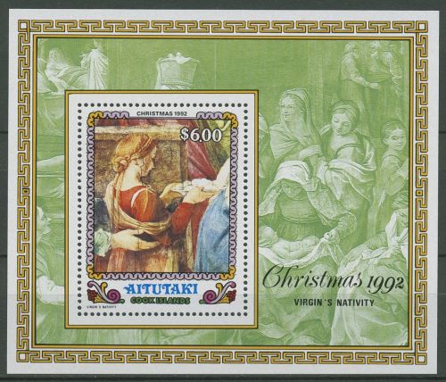 Aitutaki 1992 Weihnachten Gemälde von Guido Reni Block 79 postfrisch (C41150)