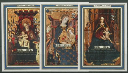 Penrhyn 1980 Weihnachten Madonnengemälde Block 24/26 postfrisch (C41151)