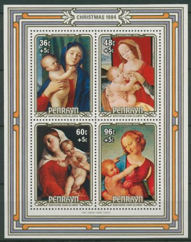Penrhyn 1984 Weihnachten Gemälde Block 57 postfrisch (C41155)