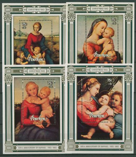 Penrhyn 1983 Weihnachten Gemälde Maria mit Kind Block 51/54 postfrisch (C41173)
