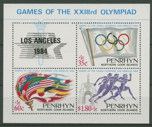Penrhyn 1984 Olympische Sommerspiele Los Angeles Block 55 postfrisch (C41182)