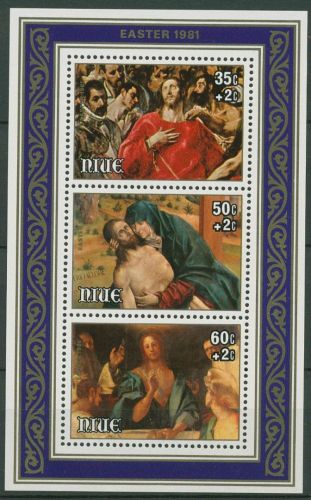 Niue 1981 Ostern Pieta-Gemälde Block 44 postfrisch (C41188)