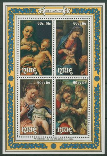 Niue 1985 Weihnachten Gemälde von Correggio Block 94 postfrisch (C41209)