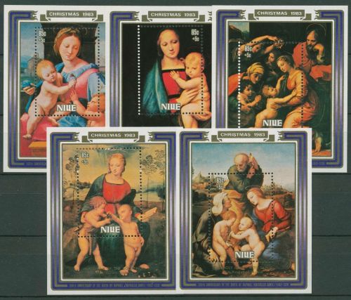 Niue 1983 Weihnachten Gemälde von Raffael Block 68/72 postfrisch (C41214)