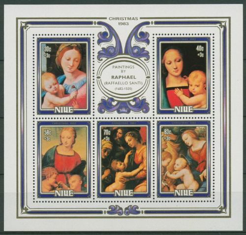 Niue 1983 Weihnachten Gemälde von Raffael Block 67 postfrisch (C41215)