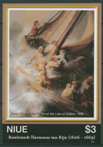 Niue 2007 400. Geburtstag von Rembrandt Gemälde Block 148 postfrisch (C41217)