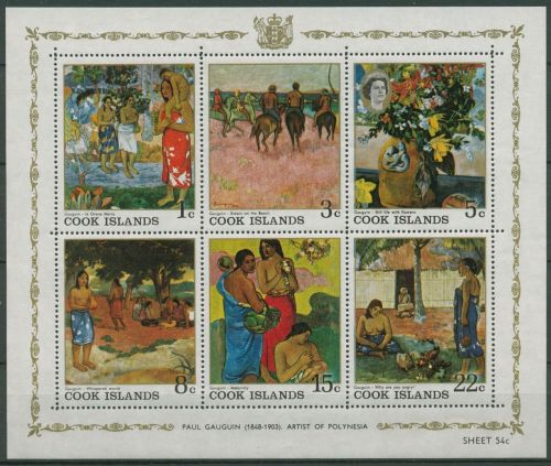 Cook-Inseln 1967 Gemälde von Paul Gauguin Block 2 postfrisch (C40361)