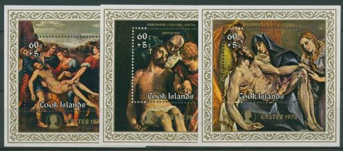 Cook-Inseln 1976 Ostern Gemälde Block 54/56 postfrisch (C41228)