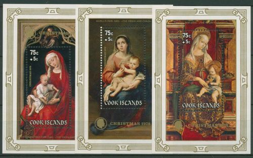 Cook-Inseln 1978 Weihnachten Gemälde Maria Kind Block 85/87 postfrisch (C41232)